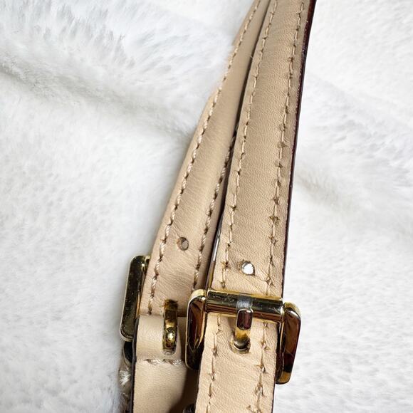 MICHAEL KORS Jet Set Camel Tan Leather Medium Tote Double Strap Bucket Handbag - Picture 9 of 16